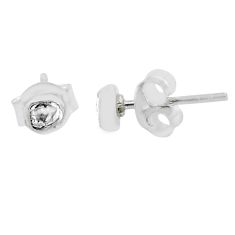 0.79cts natural white diamond 925 sterling silver stud earrings jewelry u93379