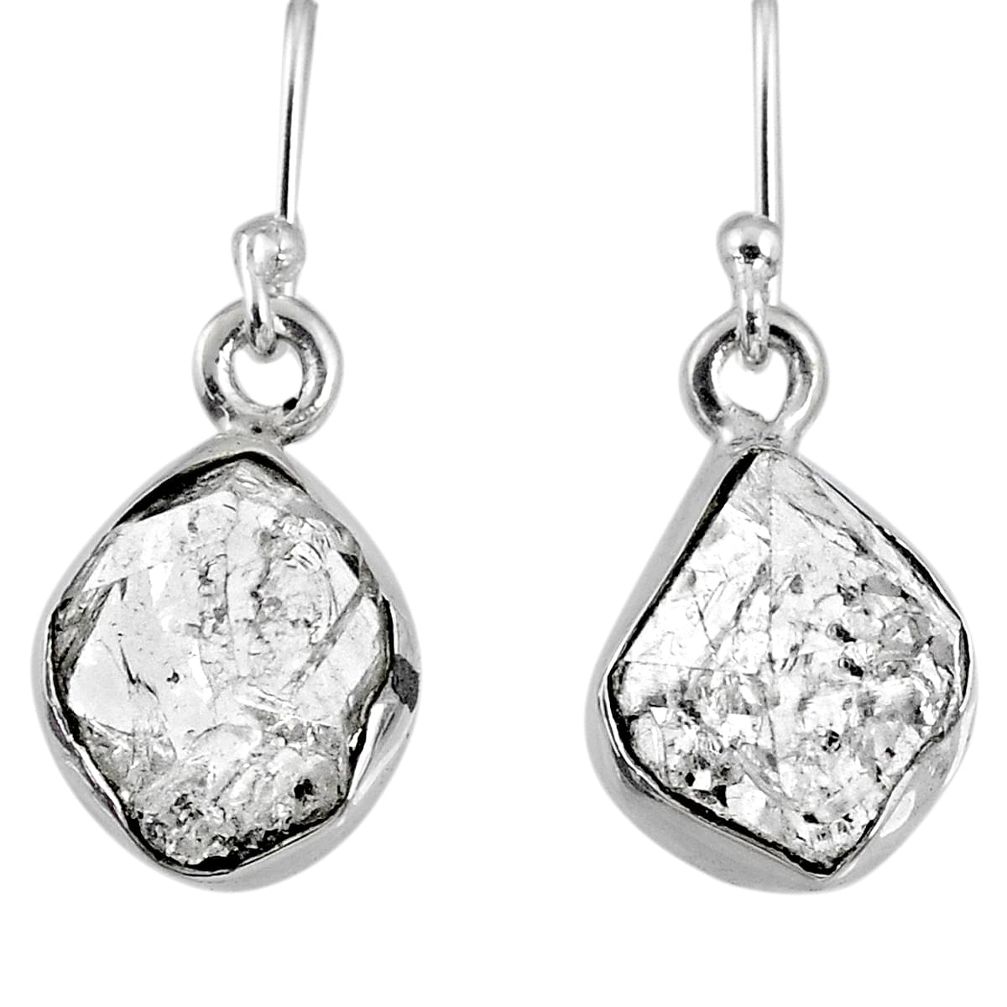 9.37cts natural white herkimer diamond 925 silver dangle earrings jewelry r61514