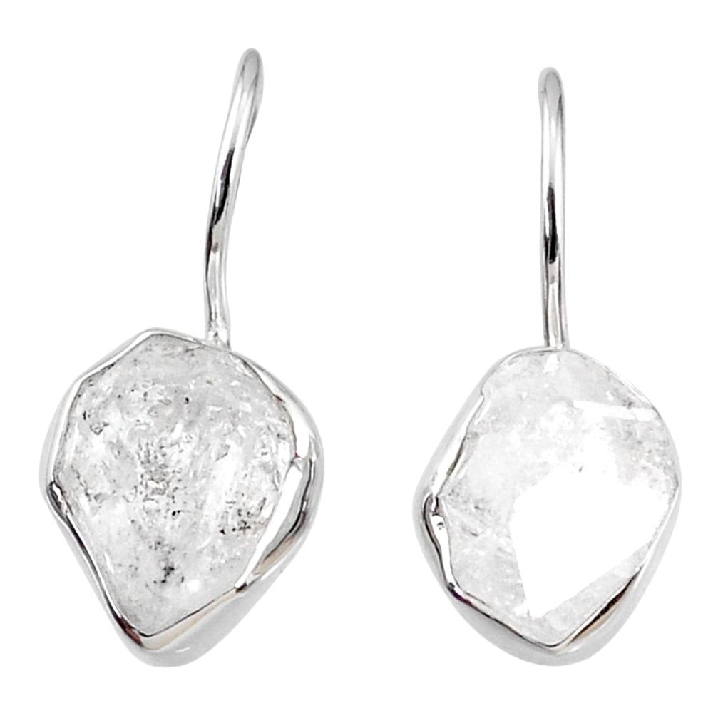 8.51cts natural white herkimer diamond 925 silver dangle earrings jewelry r69608