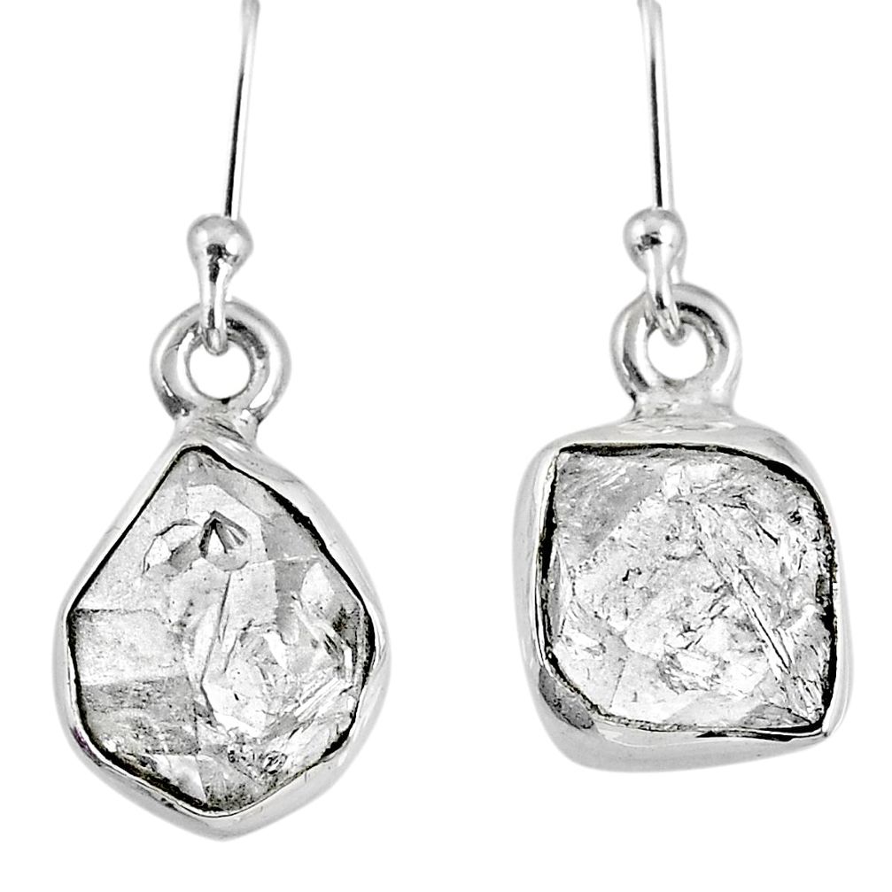 9.37cts natural white herkimer diamond 925 silver dangle earrings r61512