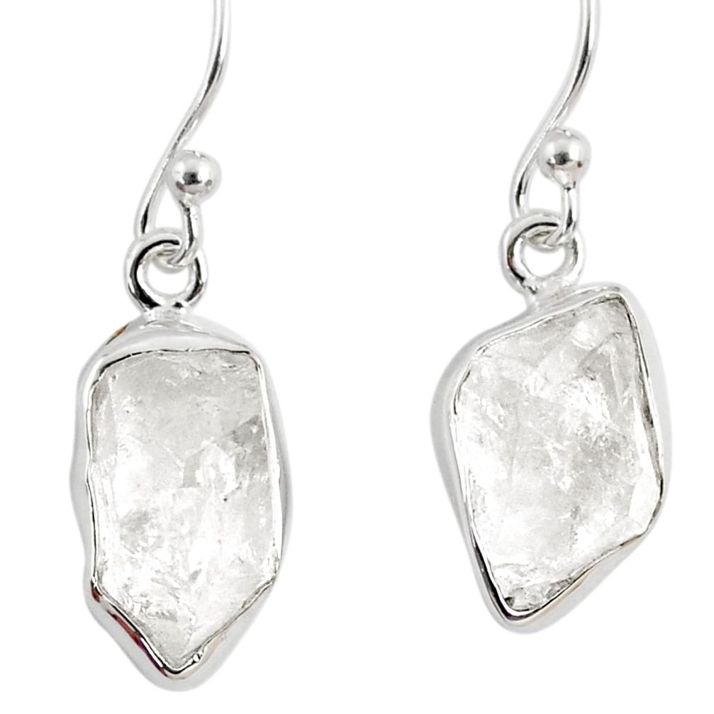 10.76cts natural white herkimer diamond 925 silver dangle earrings r63221