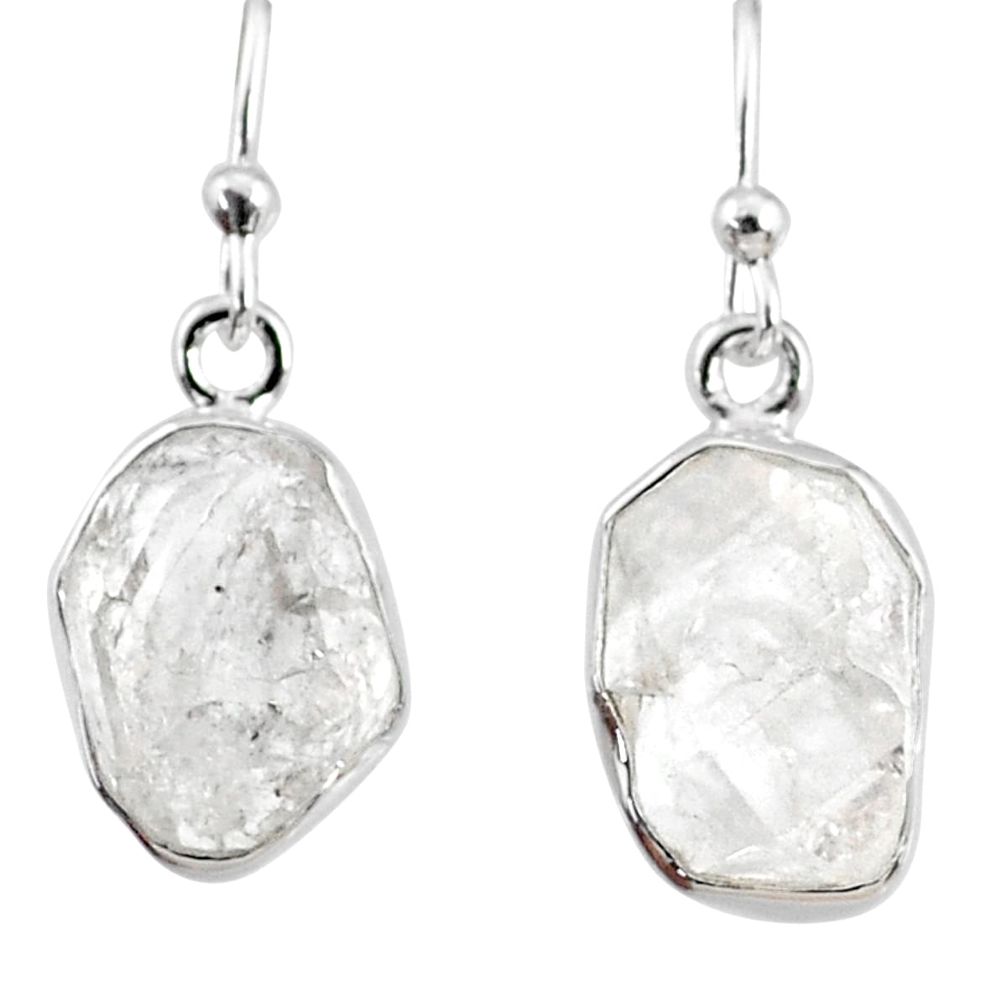 10.69cts natural white herkimer diamond 925 silver dangle earrings r69589