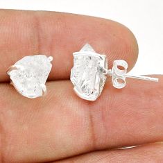 6.92cts natural white herkimer diamond 925 sterling silver stud earrings u71542