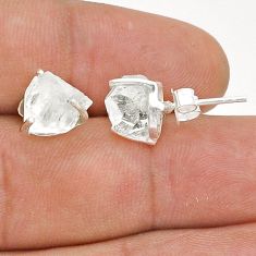 7.87cts natural white herkimer diamond 925 sterling silver stud earrings u71554