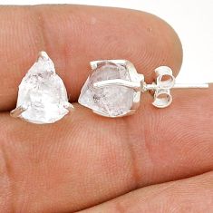 7.53cts natural white herkimer diamond 925 sterling silver stud earrings u71558