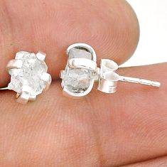 4.99cts natural white herkimer diamond 925 sterling silver stud earrings u76894