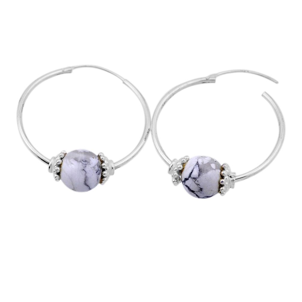 8.12cts natural white howlite 925 sterling silver dangle earrings jewelry n44442