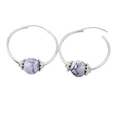 8.12cts natural white howlite 925 sterling silver dangle earrings jewelry n44442