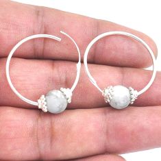 8.24cts natural white howlite 925 sterling silver dangle earrings jewelry u56121