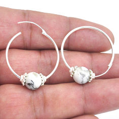 8.18cts natural white howlite 925 sterling silver dangle earrings jewelry u56126