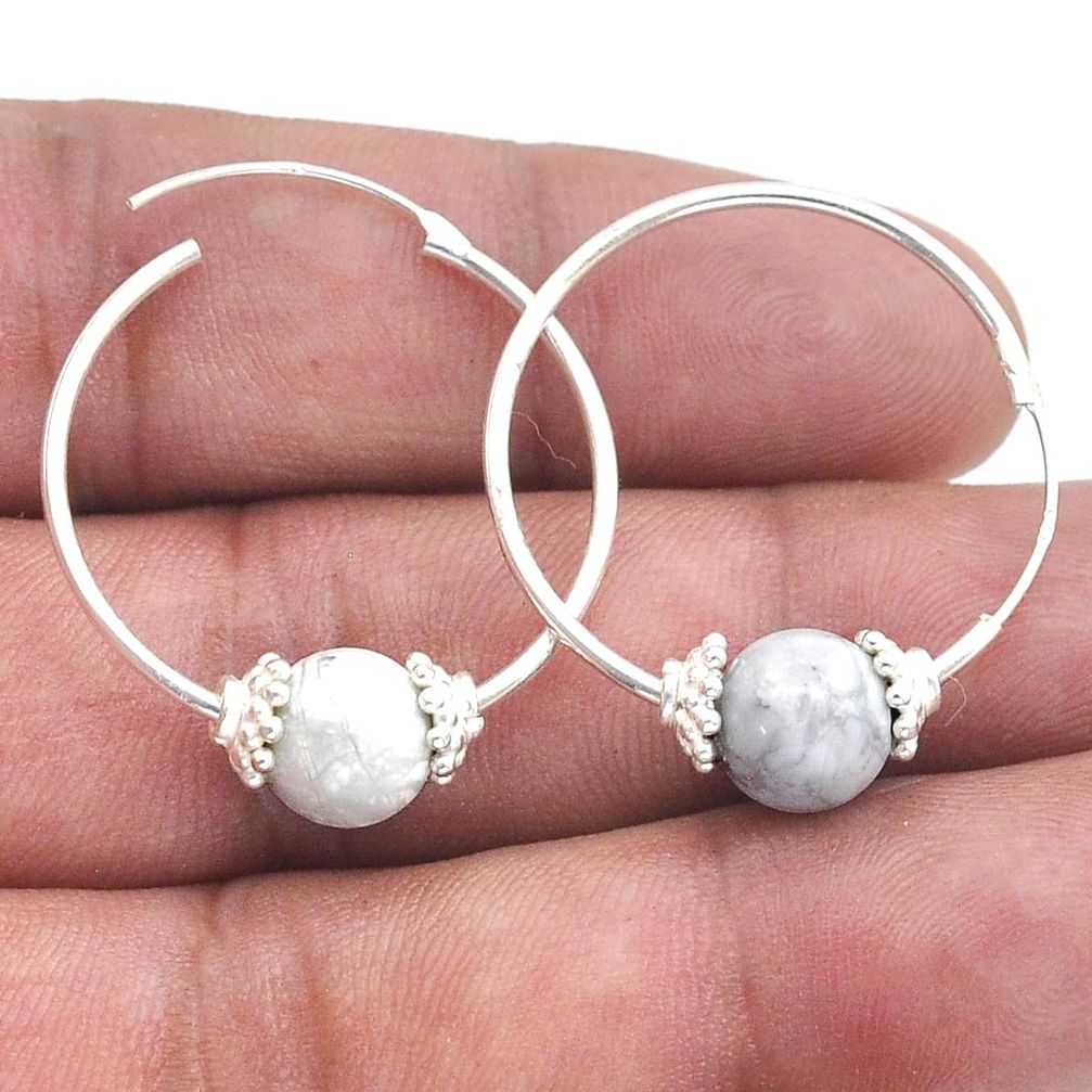 8.12cts natural white howlite 925 sterling silver dangle earrings jewelry u56129