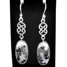 11.48cts natural white howlite 925 sterling silver dangle earrings t60730