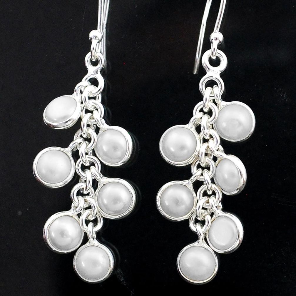 12.04cts natural white pearl 925 sterling silver chandelier earrings t1913