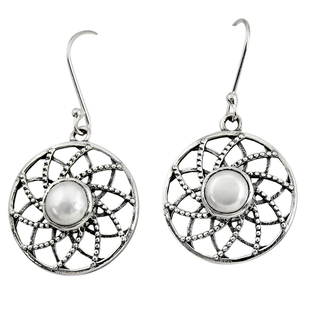 white pearl 925 sterling silver dangle earrings jewelry d40121