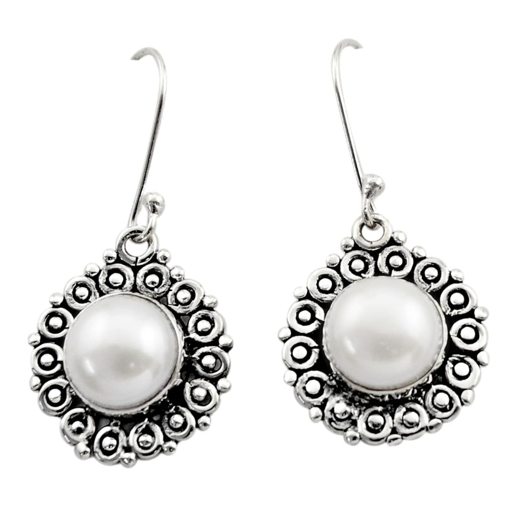 white pearl 925 sterling silver dangle earrings jewelry d40698