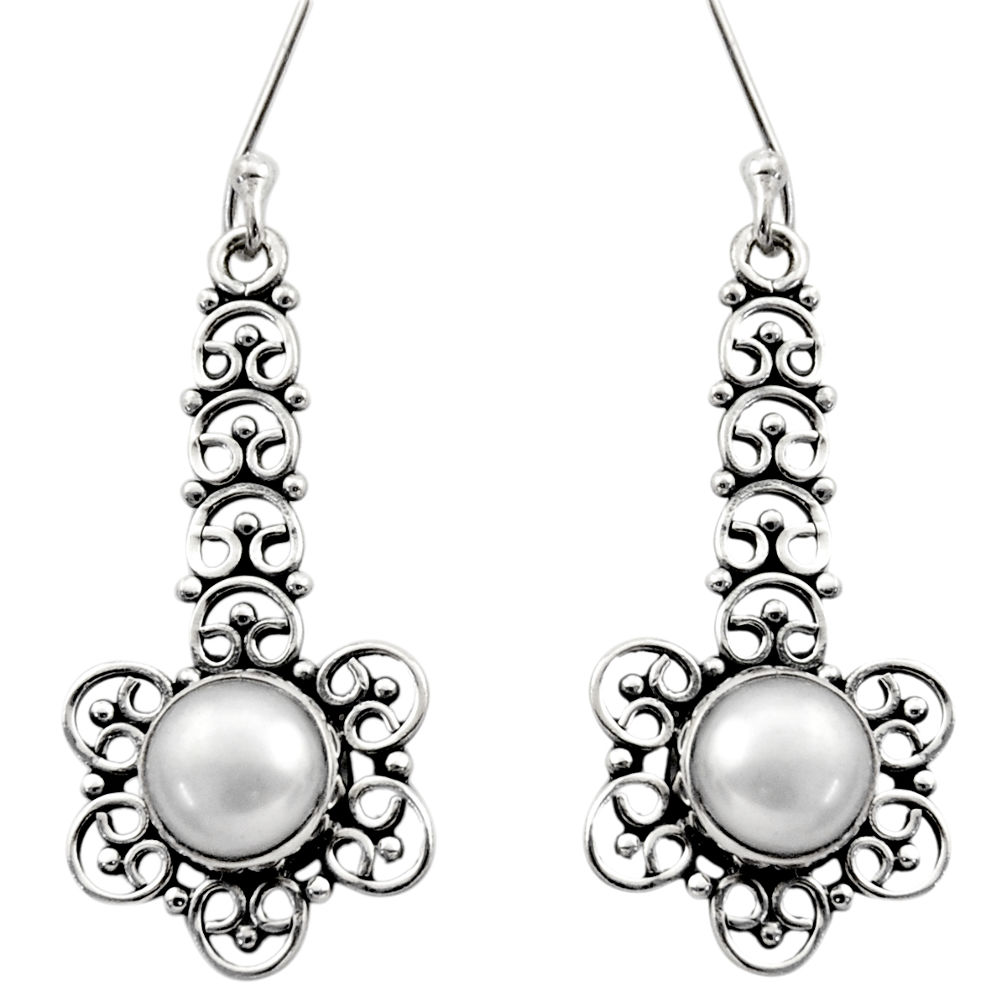 white pearl 925 sterling silver dangle earrings jewelry d40722