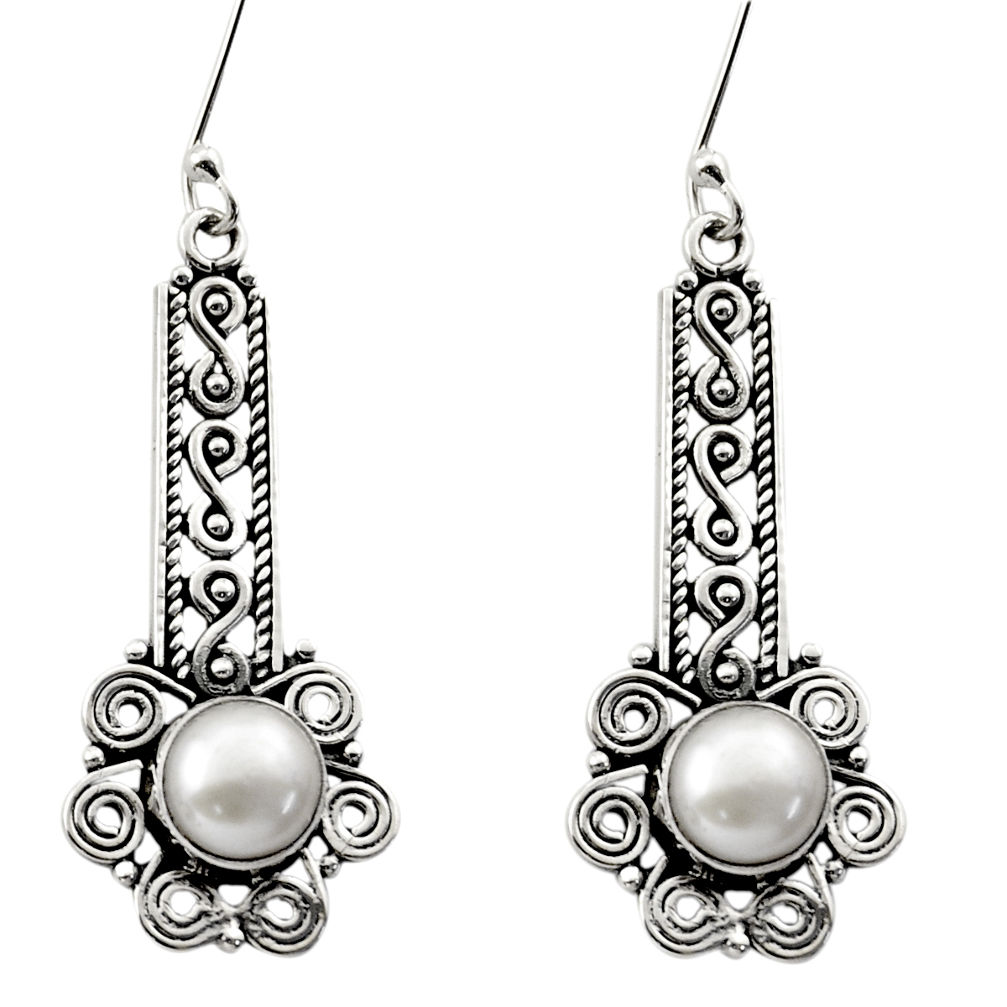 white pearl 925 sterling silver dangle earrings jewelry d40725