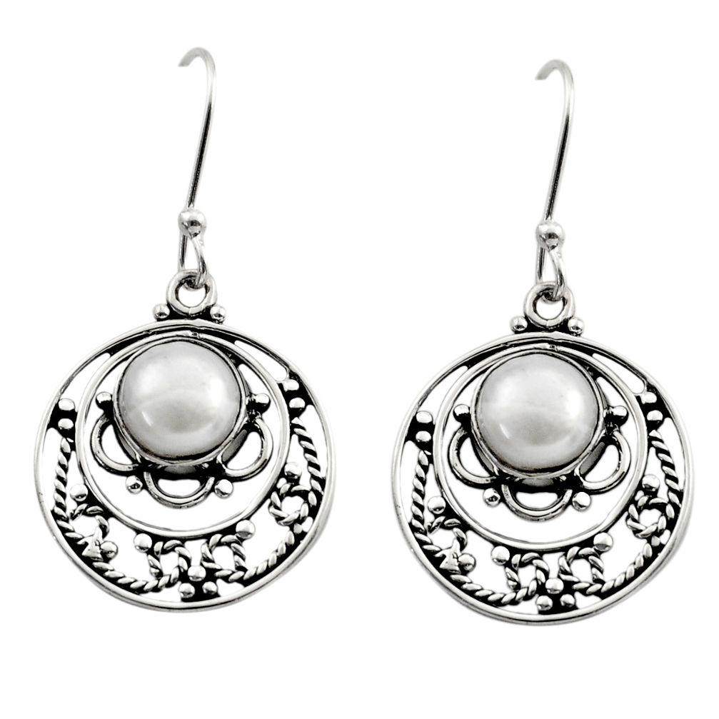 white pearl 925 sterling silver dangle earrings jewelry d40840