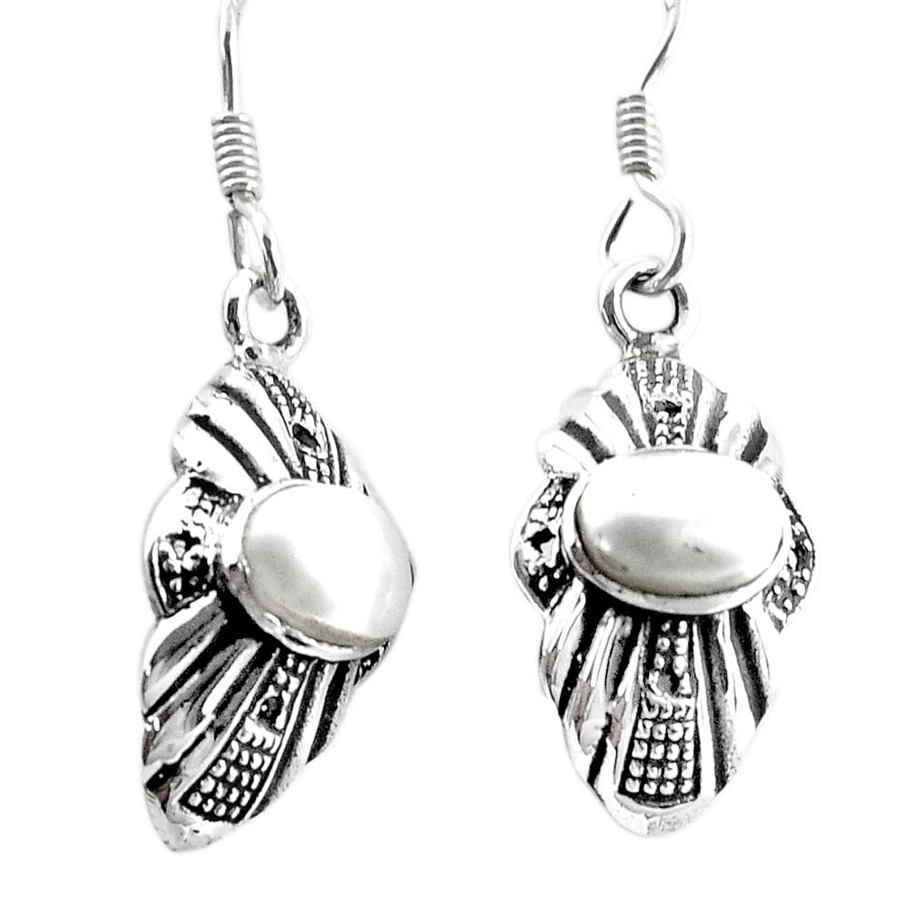 white pearl 925 sterling silver dangle earrings jewelry p34366