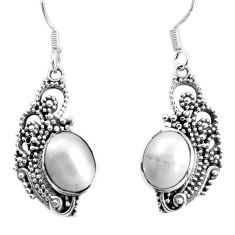 Clearance Sale- 6.04cts natural white pearl 925 sterling silver dangle earrings jewelry p34397