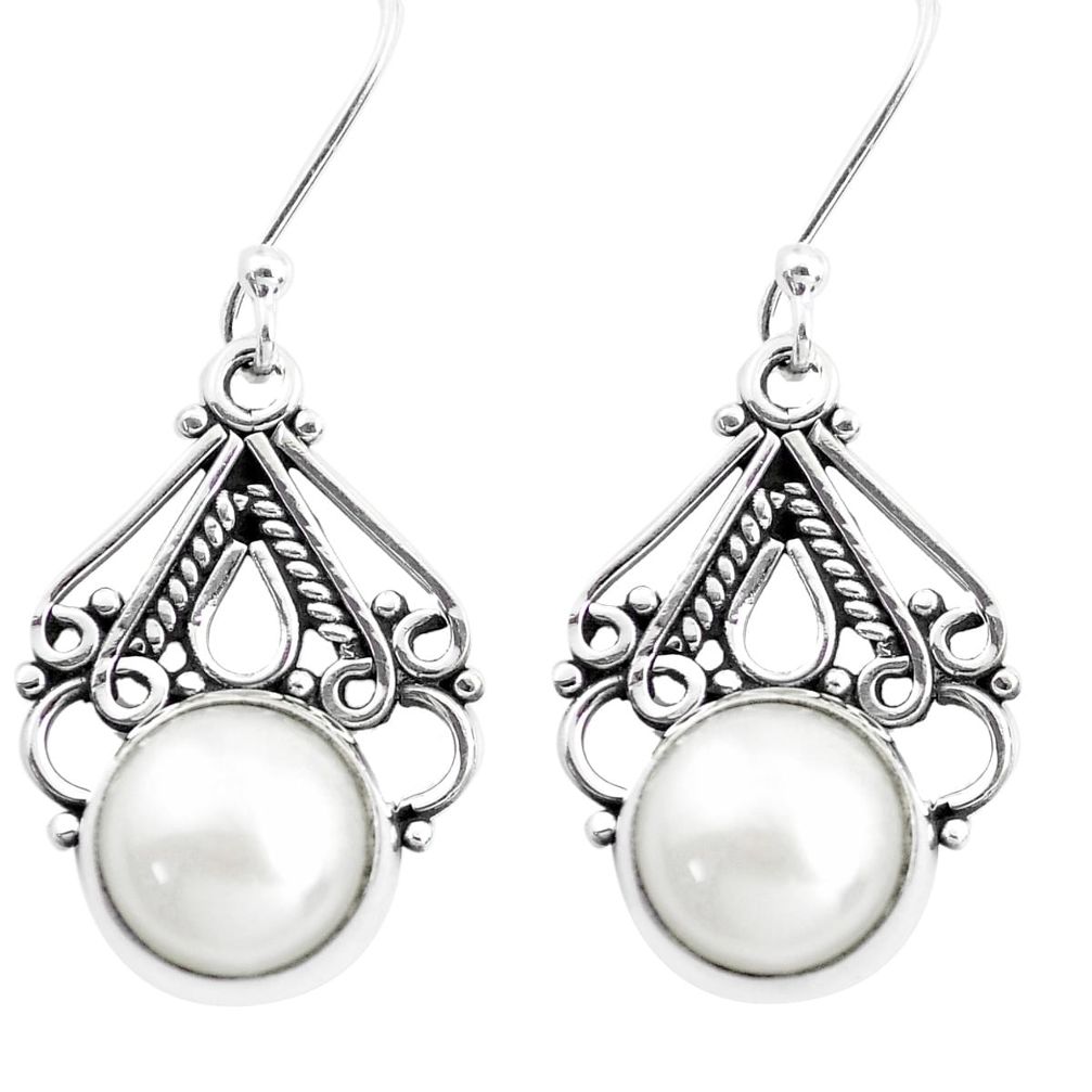 white pearl 925 sterling silver dangle earrings jewelry p41343