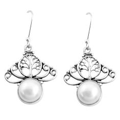 9.54cts natural white pearl 925 sterling silver dangle earrings jewelry p42981