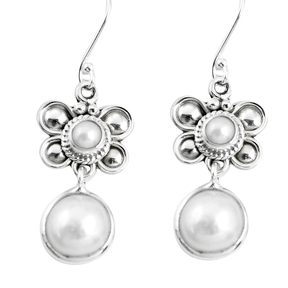  white pearl 925 sterling silver dangle earrings jewelry p51542