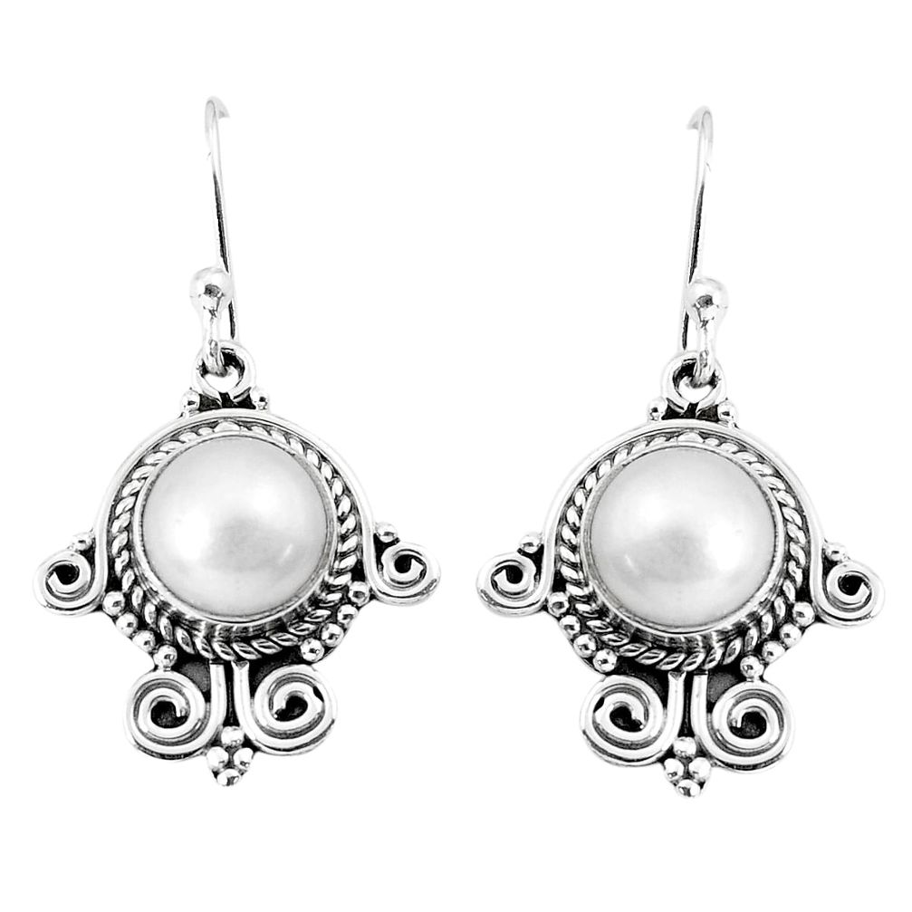 white pearl 925 sterling silver dangle earrings jewelry p58262