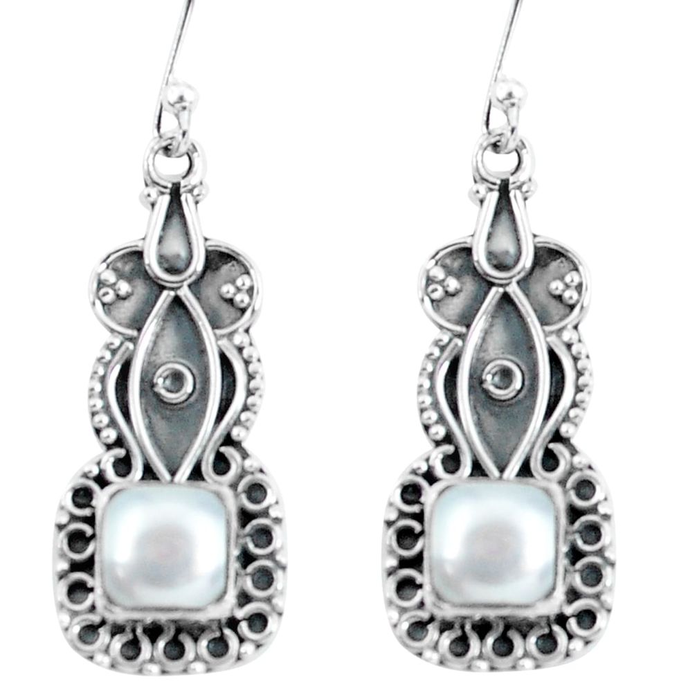 white pearl 925 sterling silver dangle earrings jewelry p59981