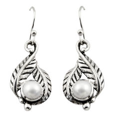 1.93cts natural white pearl 925 sterling silver dangle earrings jewelry r42912