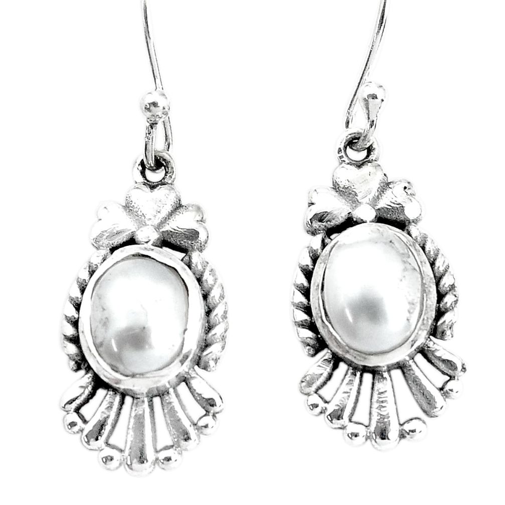 white pearl 925 sterling silver earrings jewelry p34416