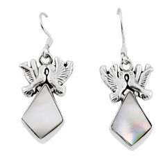 7.56cts natural white pearl fancy 925 sterling silver love birds earrings y50857