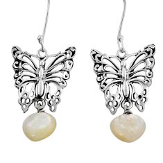 8.78cts natural white pearl sterling silver butterfly earrings jewelry y24795