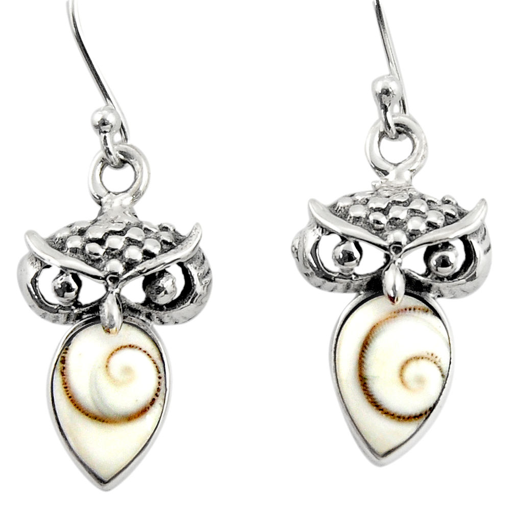 5.36cts natural white shiva eye 925 sterling silver dangle earrings r51491