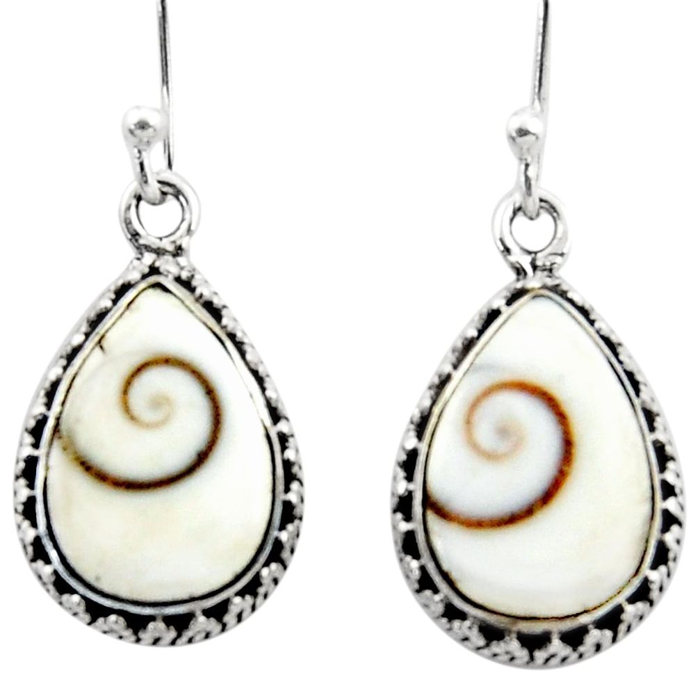 9.61cts natural white shiva eye 925 sterling silver dangle earrings r51682