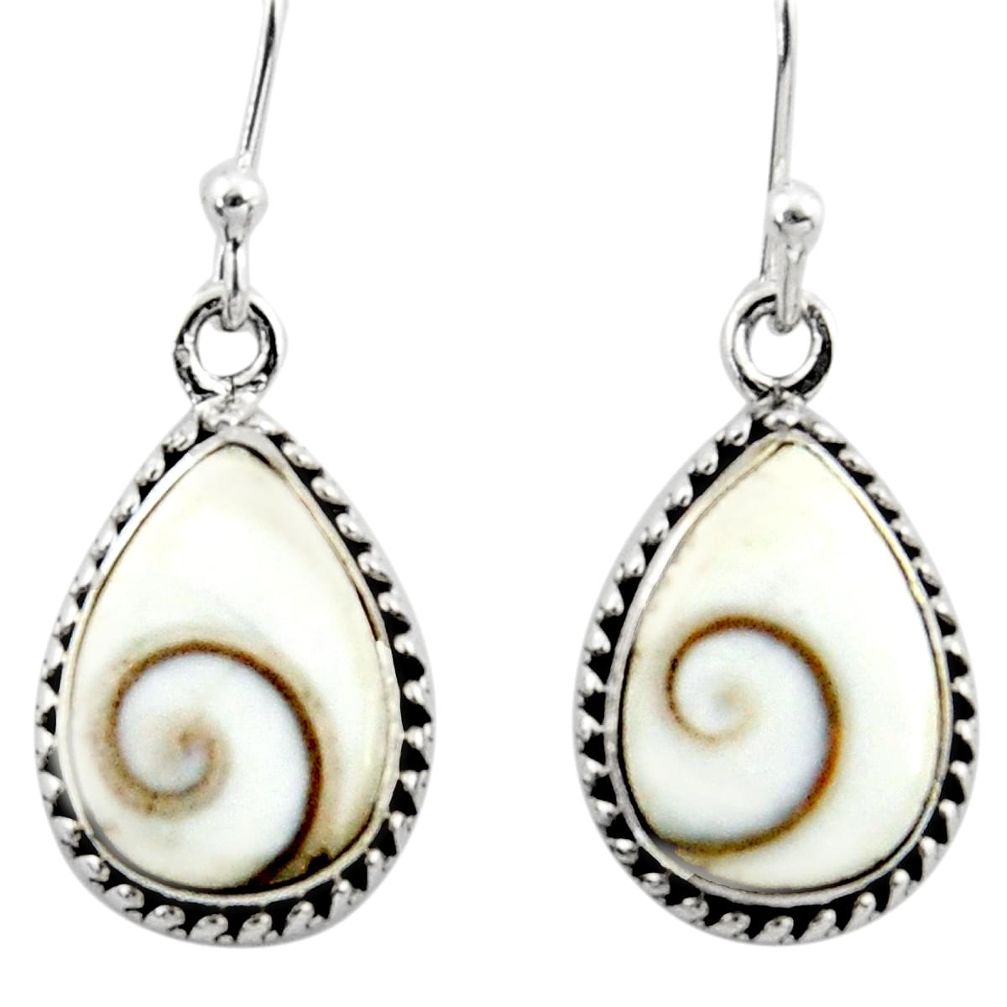 9.18cts natural white shiva eye 925 sterling silver dangle earrings r51691