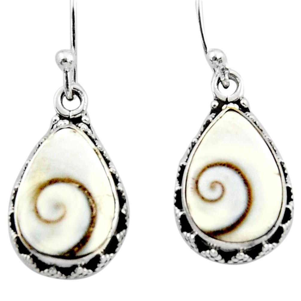 9.20cts natural white shiva eye 925 sterling silver dangle earrings r51709