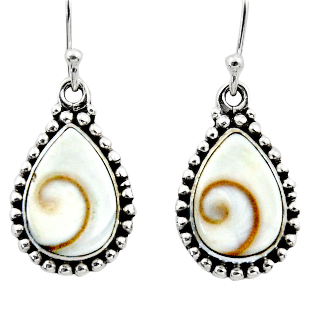 9.85cts natural white shiva eye 925 sterling silver dangle earrings r51715