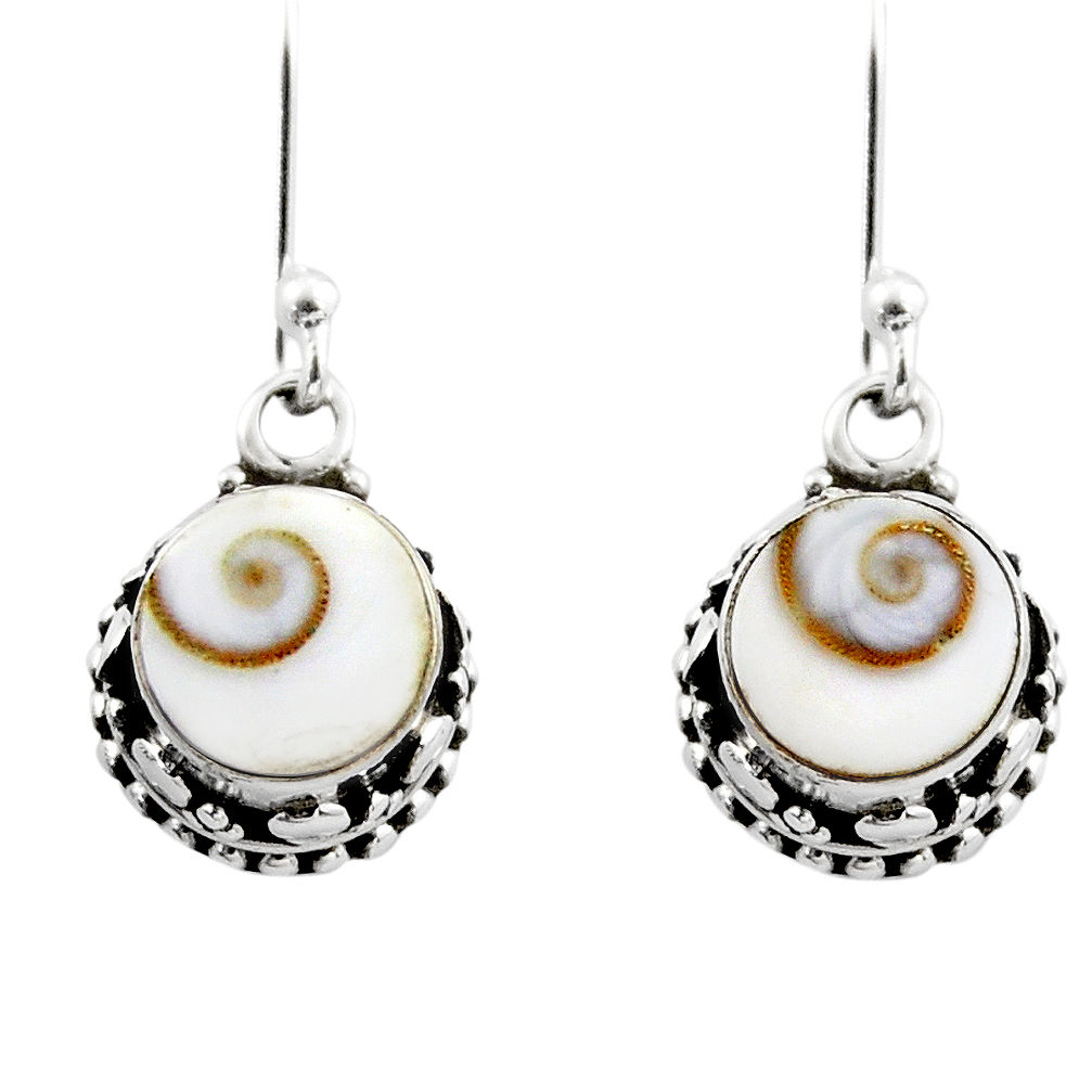 4.99cts natural white shiva eye 925 sterling silver dangle earrings r53091