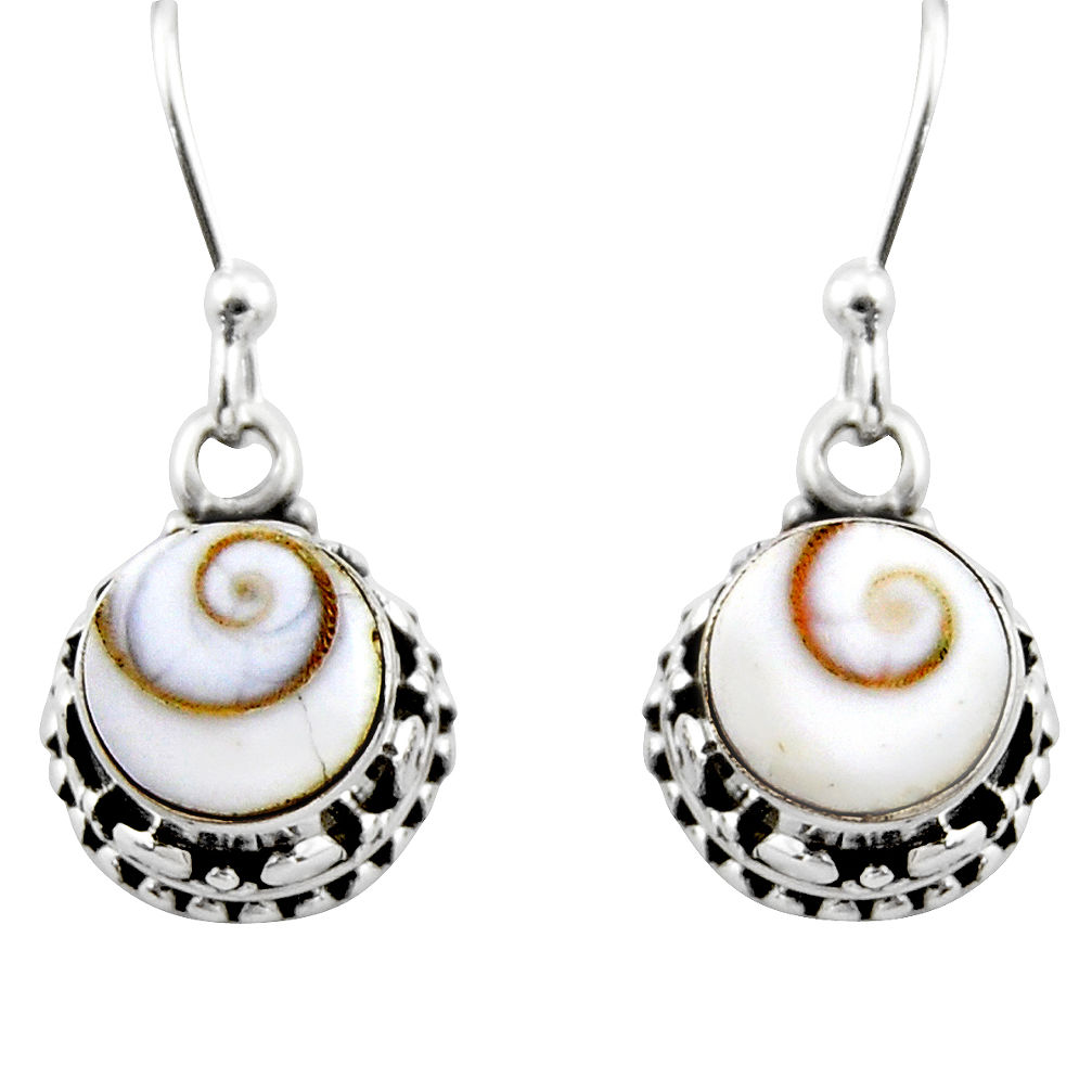 5.21cts natural white shiva eye 925 sterling silver dangle earrings r53093