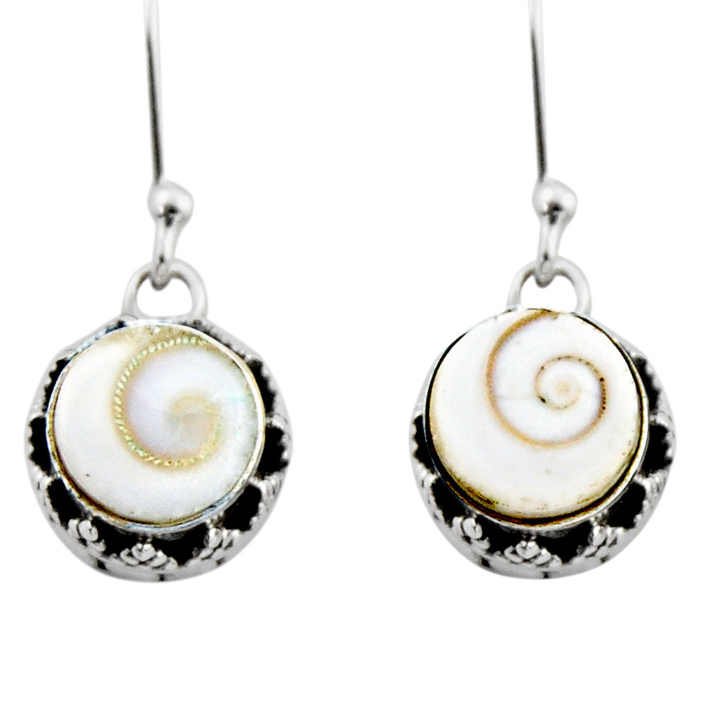 4.78cts natural white shiva eye 925 sterling silver dangle earrings r53100