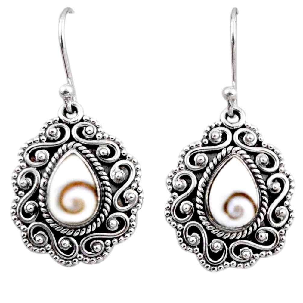 4.72cts natural white shiva eye 925 sterling silver dangle earrings r54122