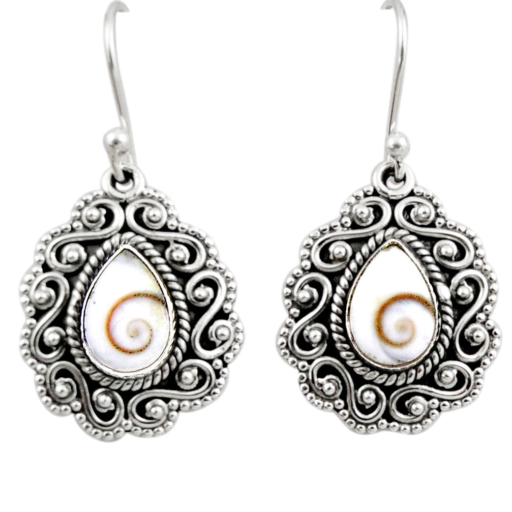 4.73cts natural white shiva eye 925 sterling silver dangle earrings r54125