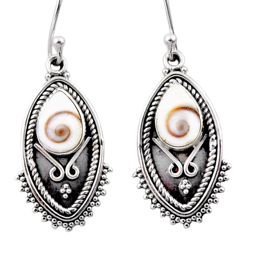 4.52cts natural white shiva eye 925 sterling silver dangle earrings r54165