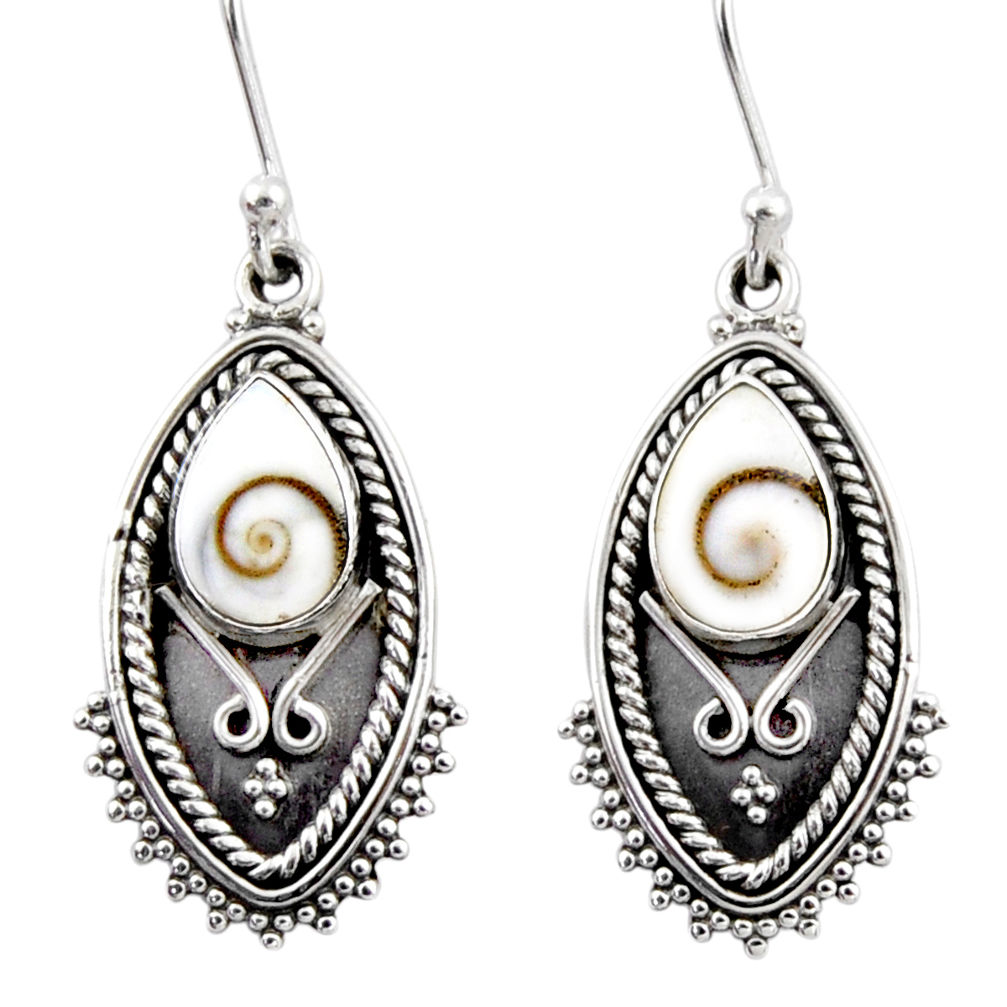 4.40cts natural white shiva eye 925 sterling silver dangle earrings r54166