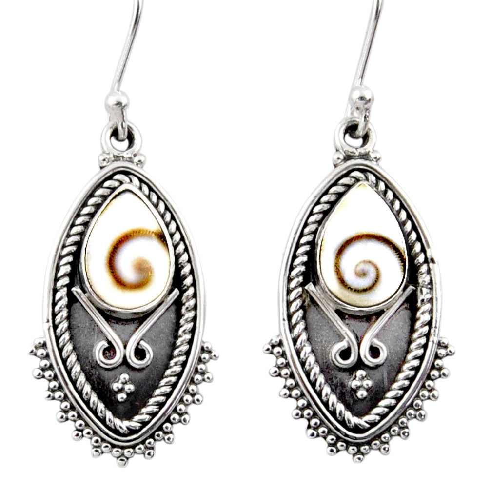4.52cts natural white shiva eye 925 sterling silver dangle earrings r54167