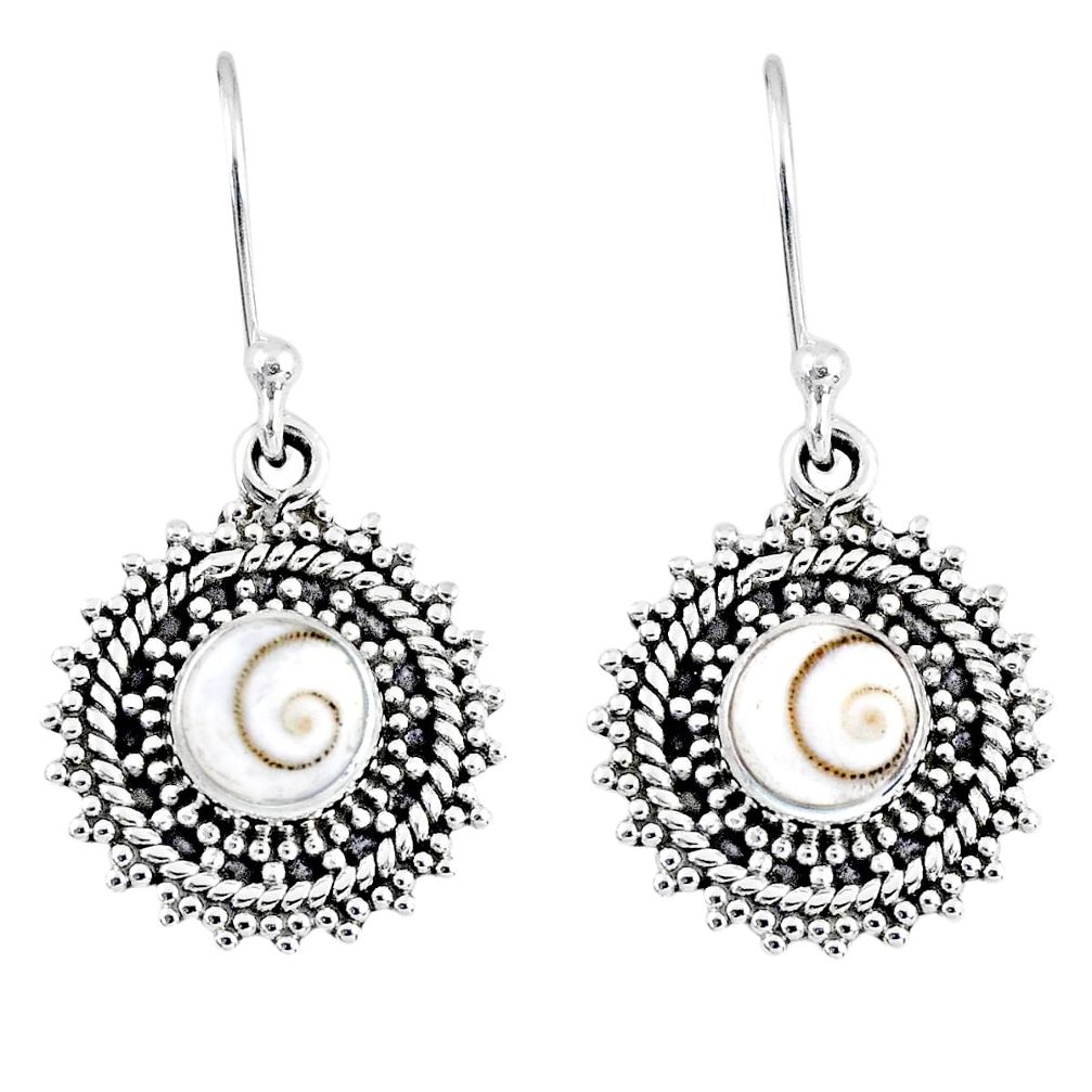 1.79cts natural white shiva eye 925 sterling silver dangle earrings r55208