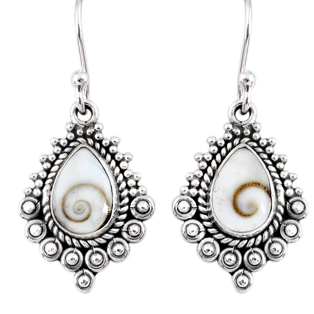 4.28cts natural white shiva eye 925 sterling silver dangle earrings r55267