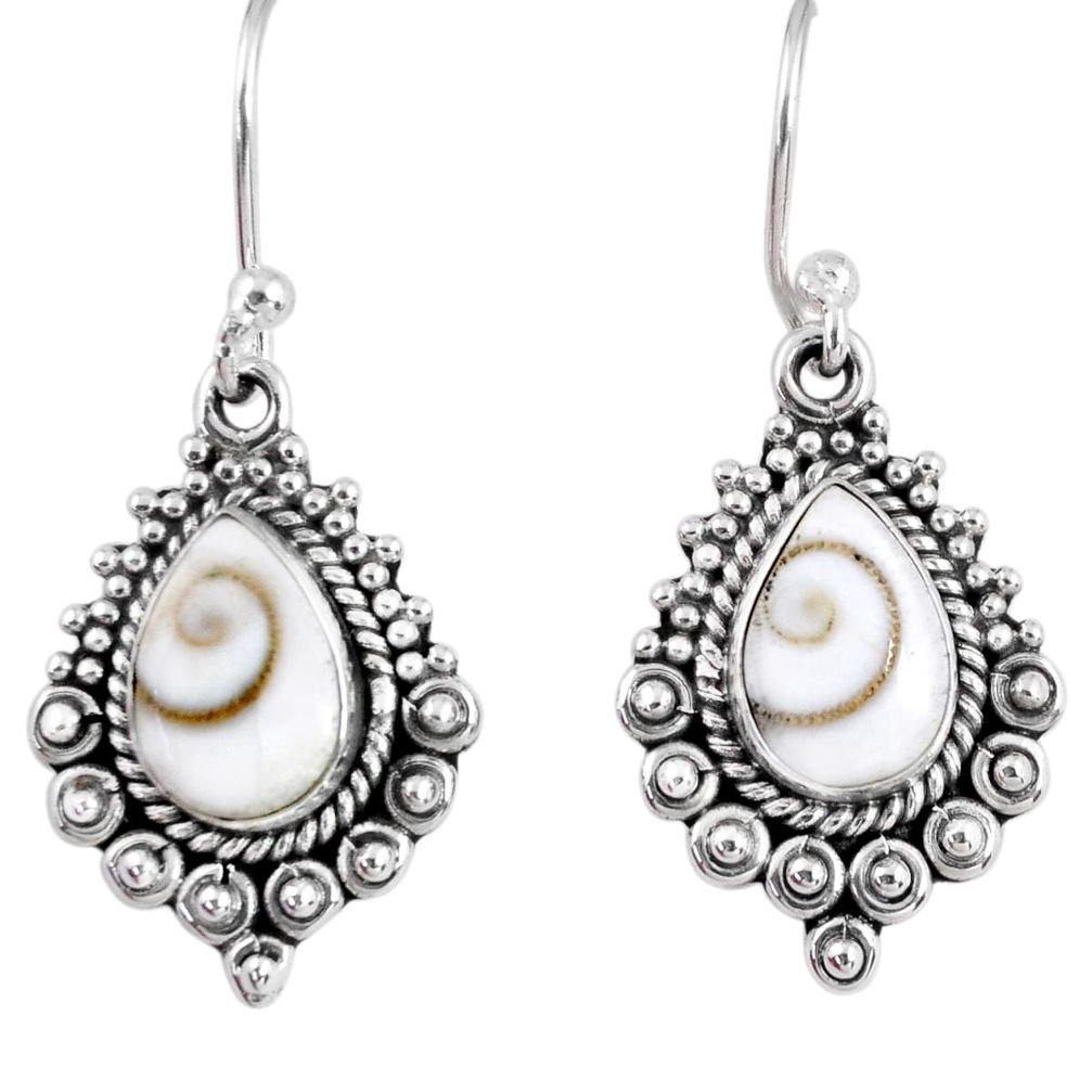 5.16cts natural white shiva eye 925 sterling silver dangle earrings r55270