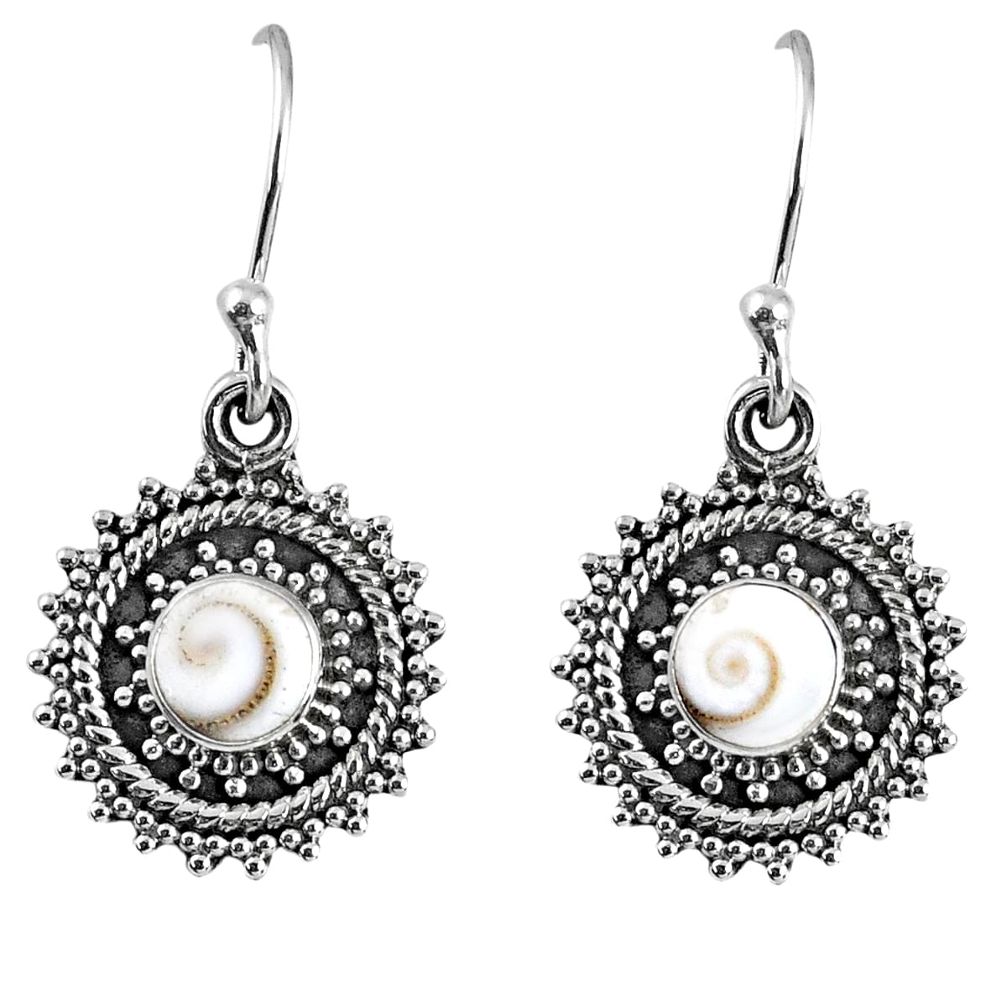 1.81cts natural white shiva eye 925 sterling silver dangle earrings r59512